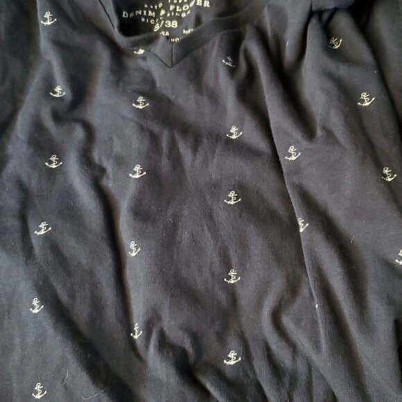 Men's Anchor T Tee Shirt Denim & Flower Ricky Singh Navy Blue White Small MAN'S - Picture 6 of 9